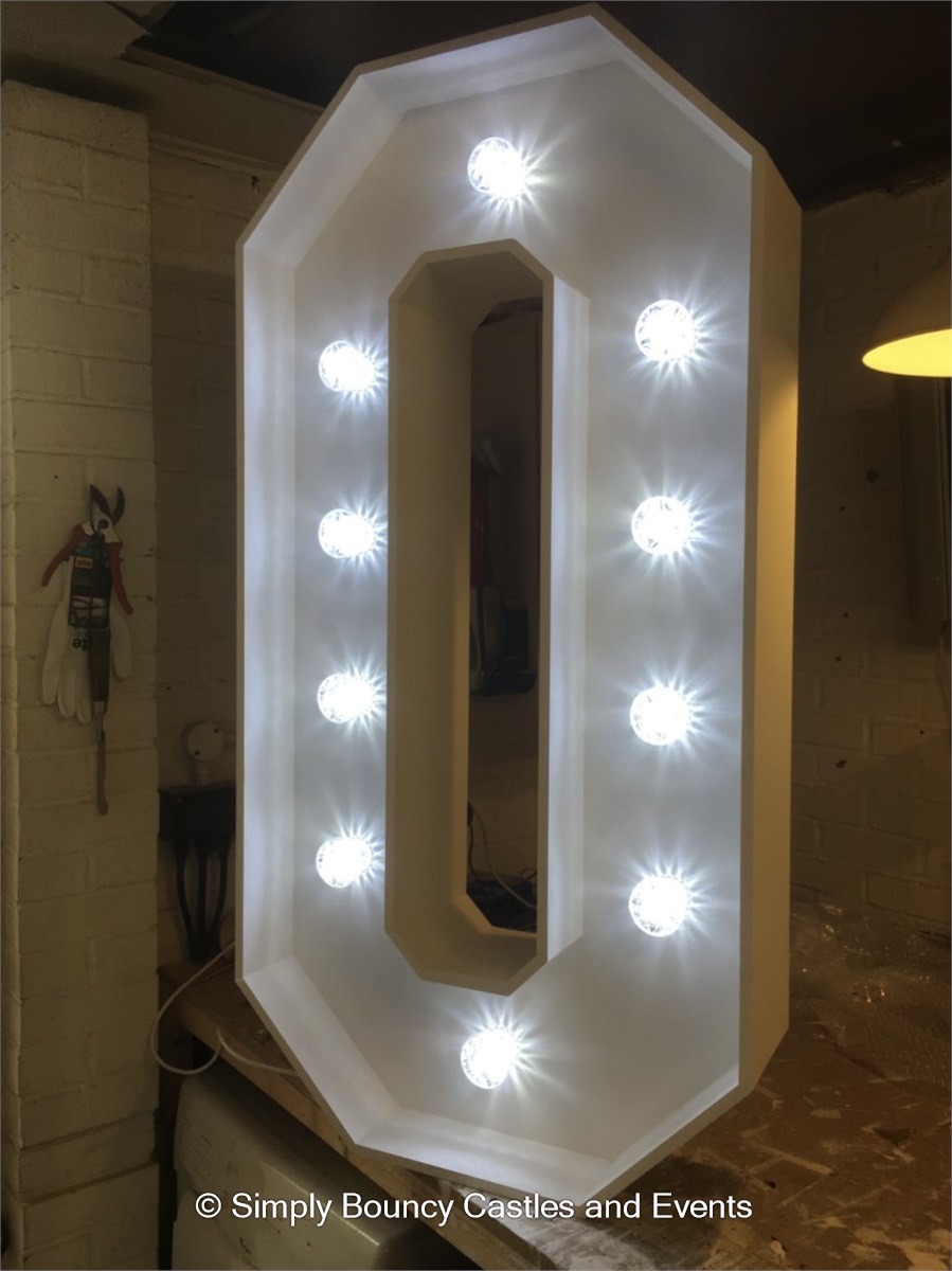 Light Up LED Number 0 Hire in Gravesend, Chatham, Rochester, Gillingha
